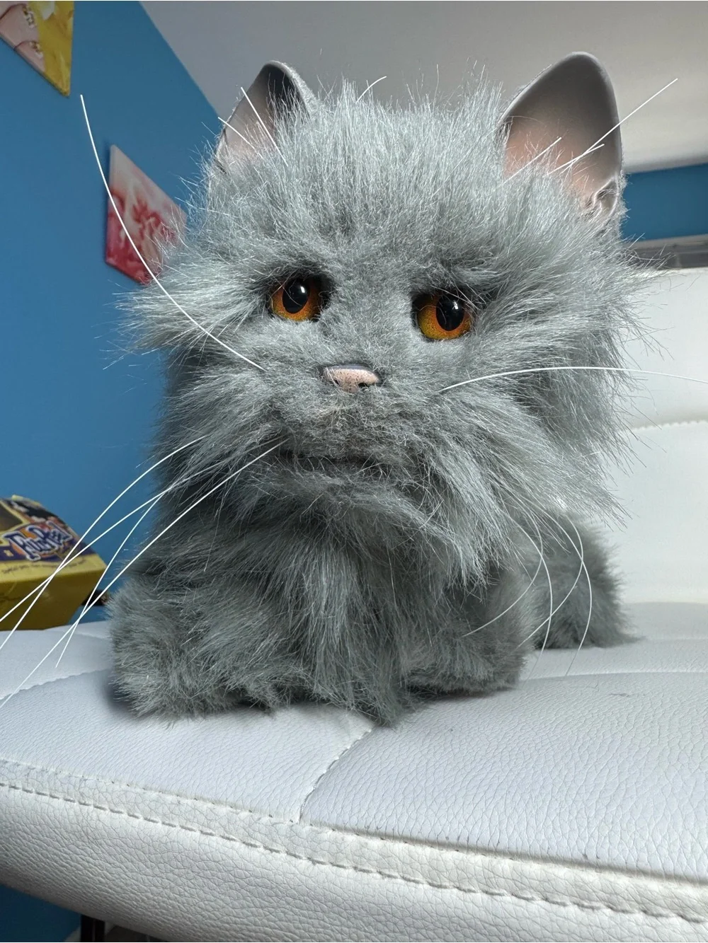 Tiger Electronics FurReal Friends Gray Shaggy Kitty Cat Interactive Plush Toy